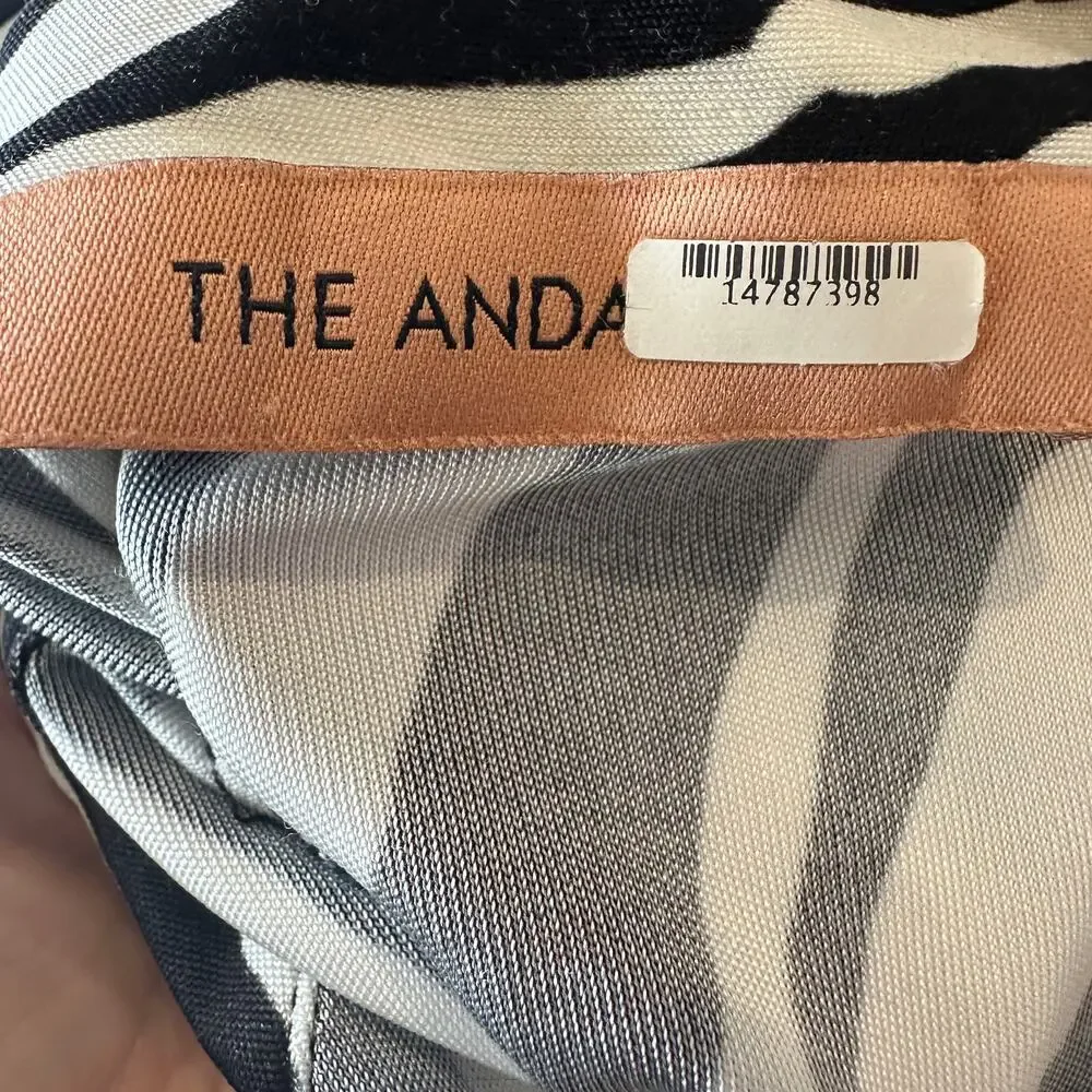 The Andamane Zebra Mini Shirt Dress MEDIUM Career Office Designer Italian $510 - Picture 9 of 12